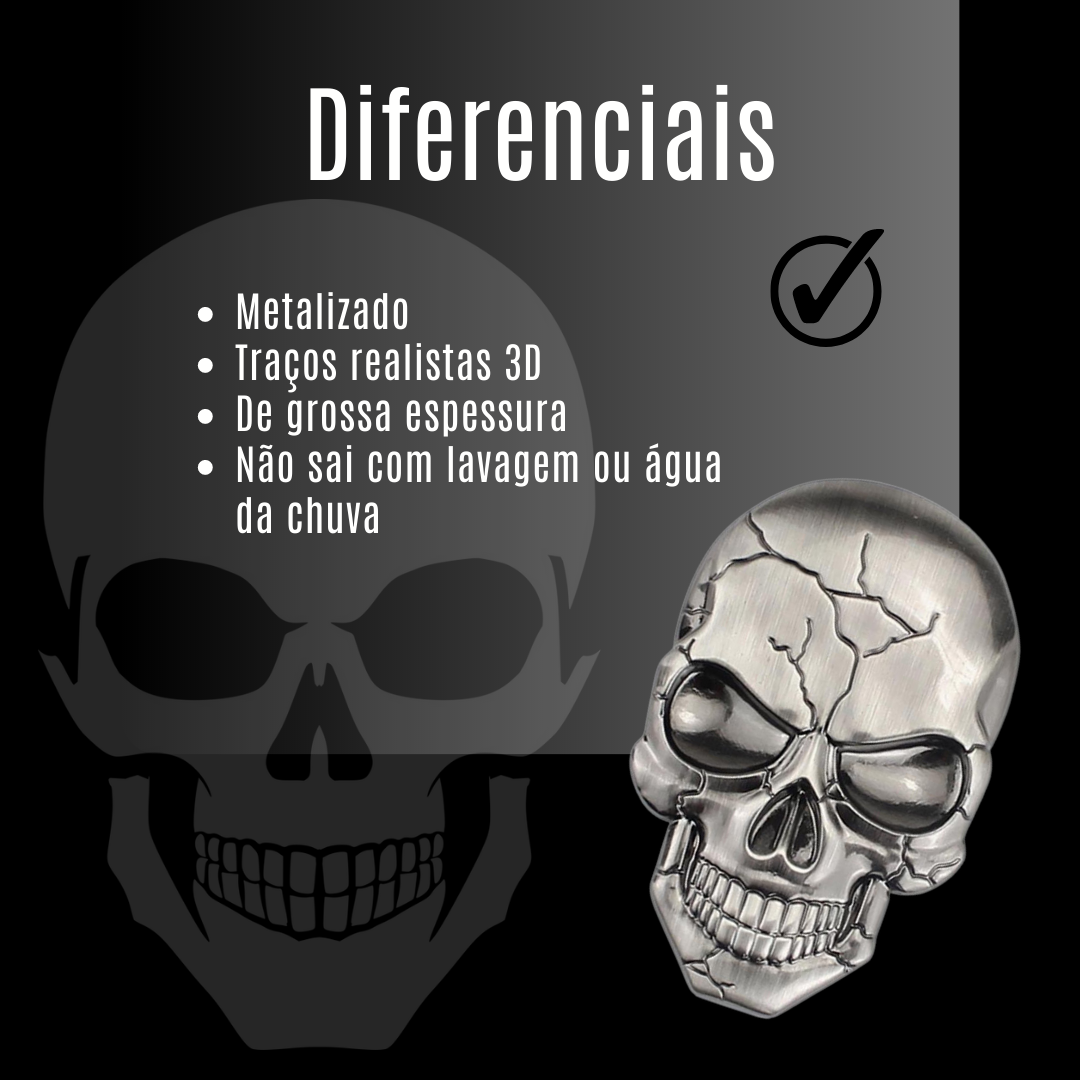 Adesivo de caveira 3D